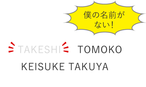 よくある名前の入れ忘れの例