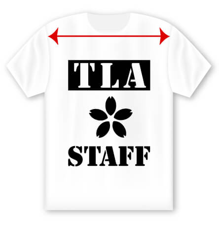 Ｔシャツを平置きした時のデザインイメージ