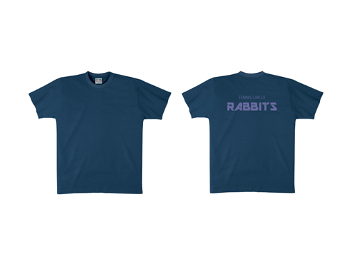 青TシャツにテニスサークルのデザインのTシャツ
