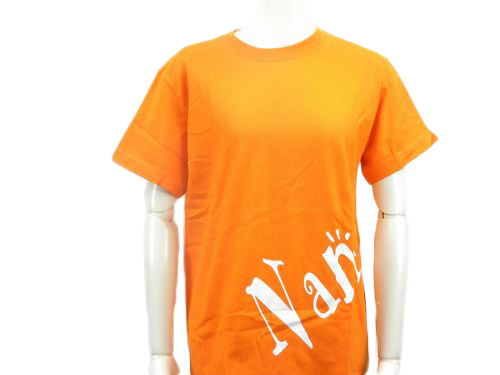 オレンジTシャツに9番のデザインのクラスTシャツ前面