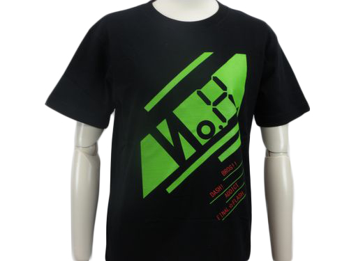 黒Tシャツに番号のデザインのTシャツ前面