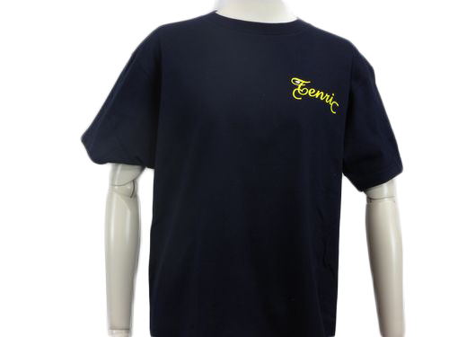 黒Tシャツにサイクリングのデザインの部活Tシャツ前面