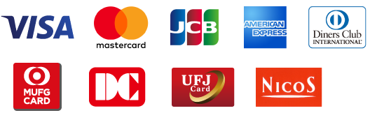 MUFGCARD, DC, UFGCard, NicoS, VISA, MasterCard, JCB, AMEX, DinersClub