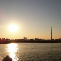 新小平の夕日