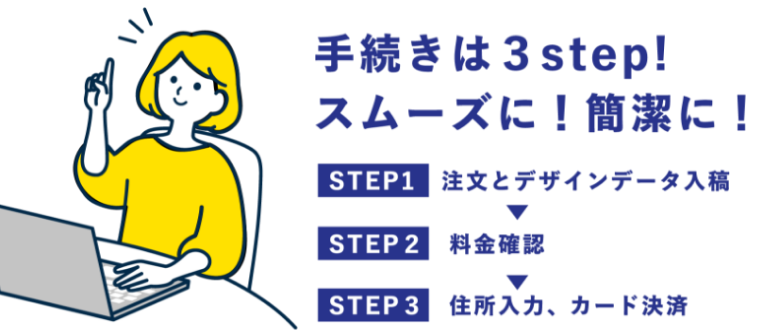 手続きは3step！スムーズに！簡潔に！